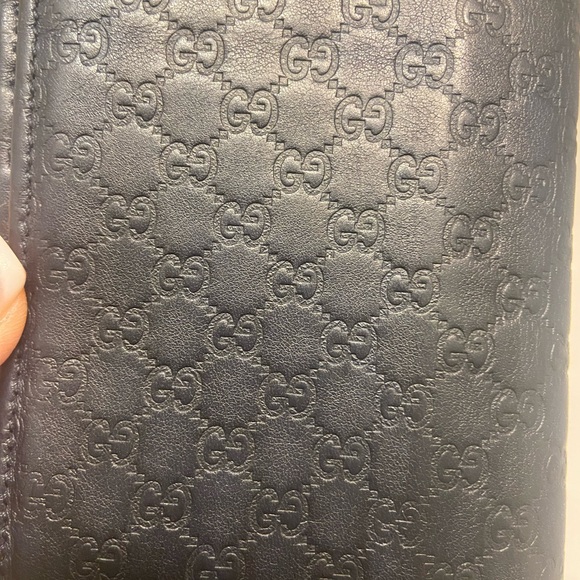 Gucci Wallet navy blue. Long micro GG wallet. Luxury leather - Picture 5 of 13